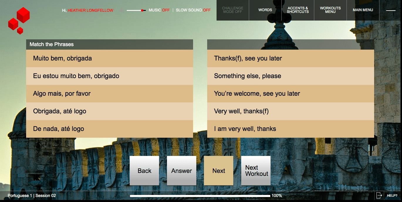 Fluenz Portuguese program