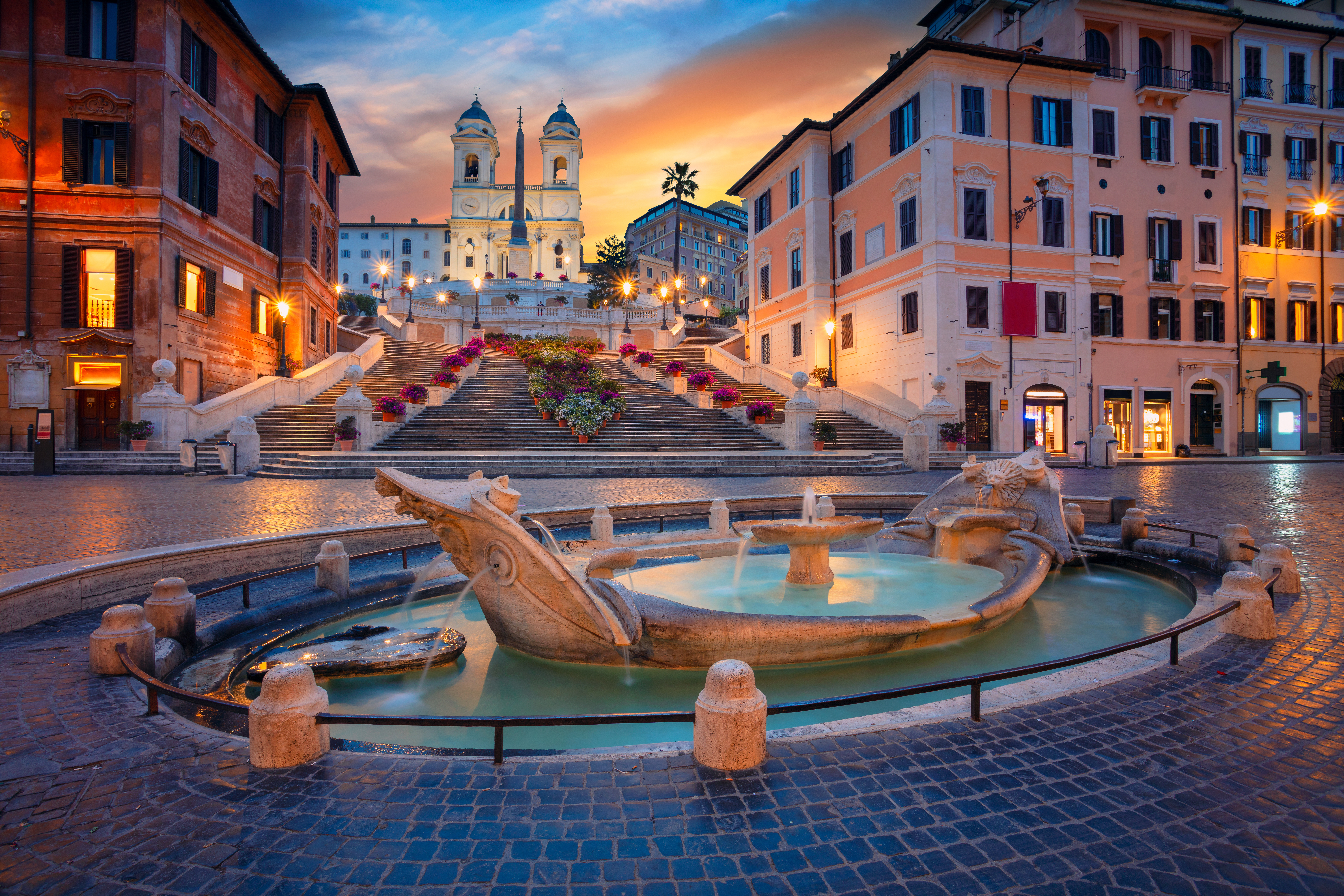 Rome. Cityscape image of Spanish Steps in Rome, Italy during sunrise.