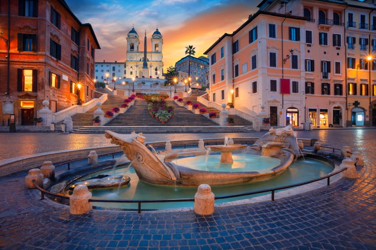 Rome. Cityscape image of Spanish Steps in Rome, Italy during sunrise.